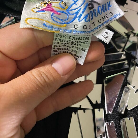 Glamour dance costume broken glass two-piece silver embellishment XLA/LA - Picture 8 of 11